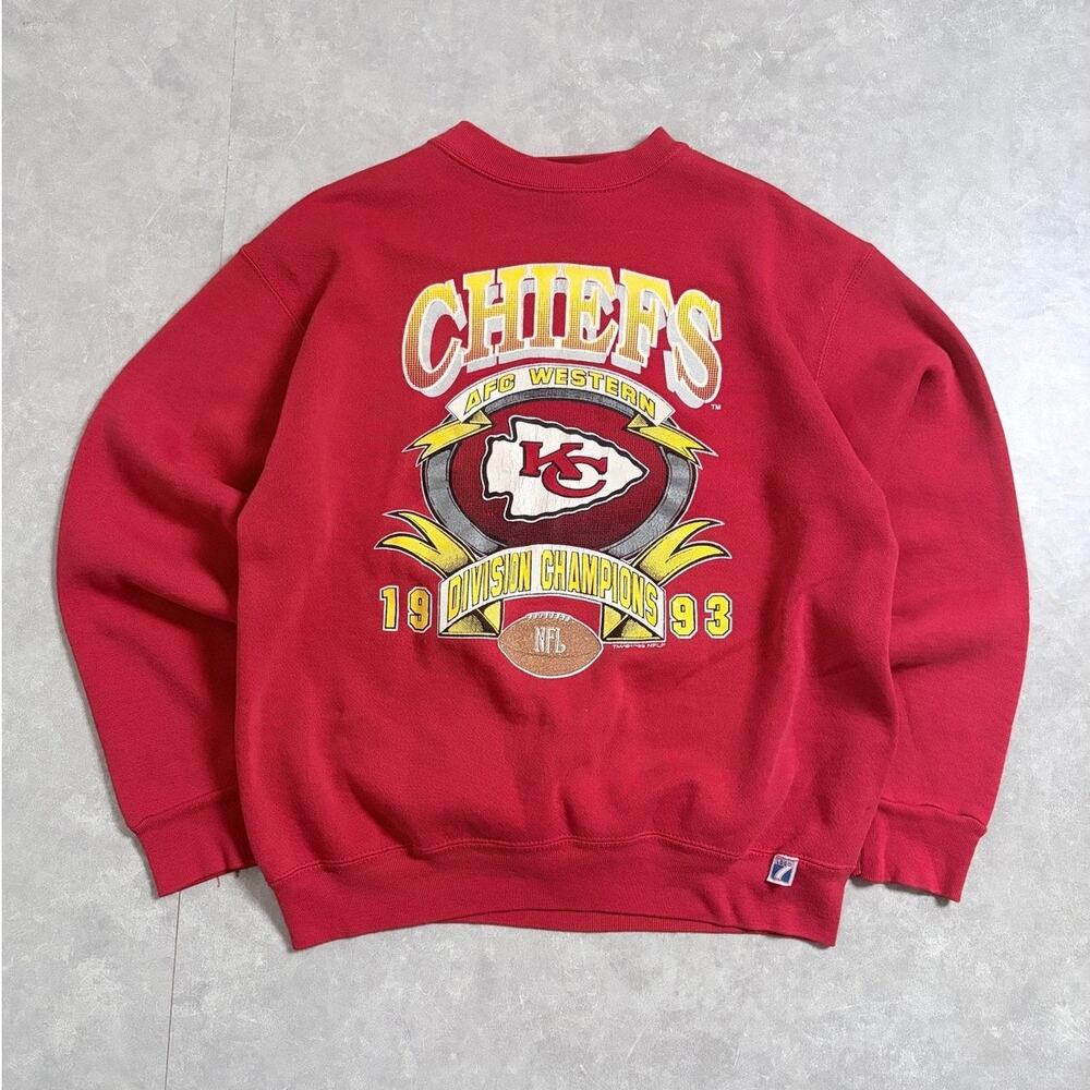 1993 Vintage Kansas City Chiefs Logo7 Red Crewneck -M